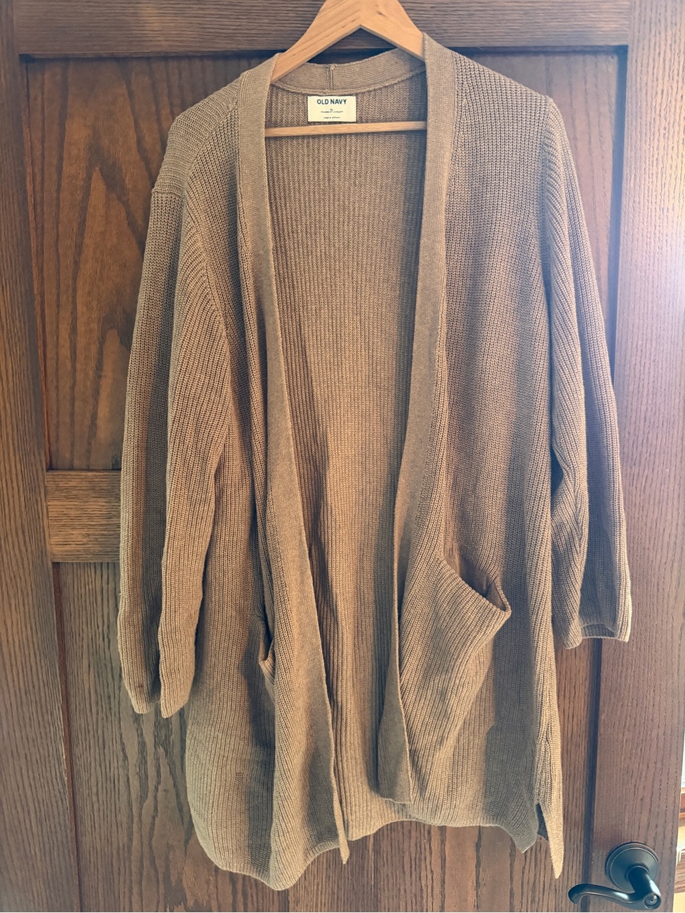 Old Navy Open-Front Cozy Cardigan in Camel Brown